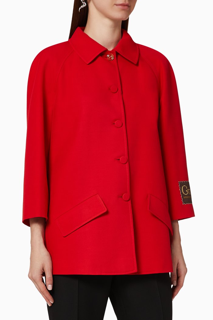 

Gucci Eterotopia Wool Silk Jacket, Red