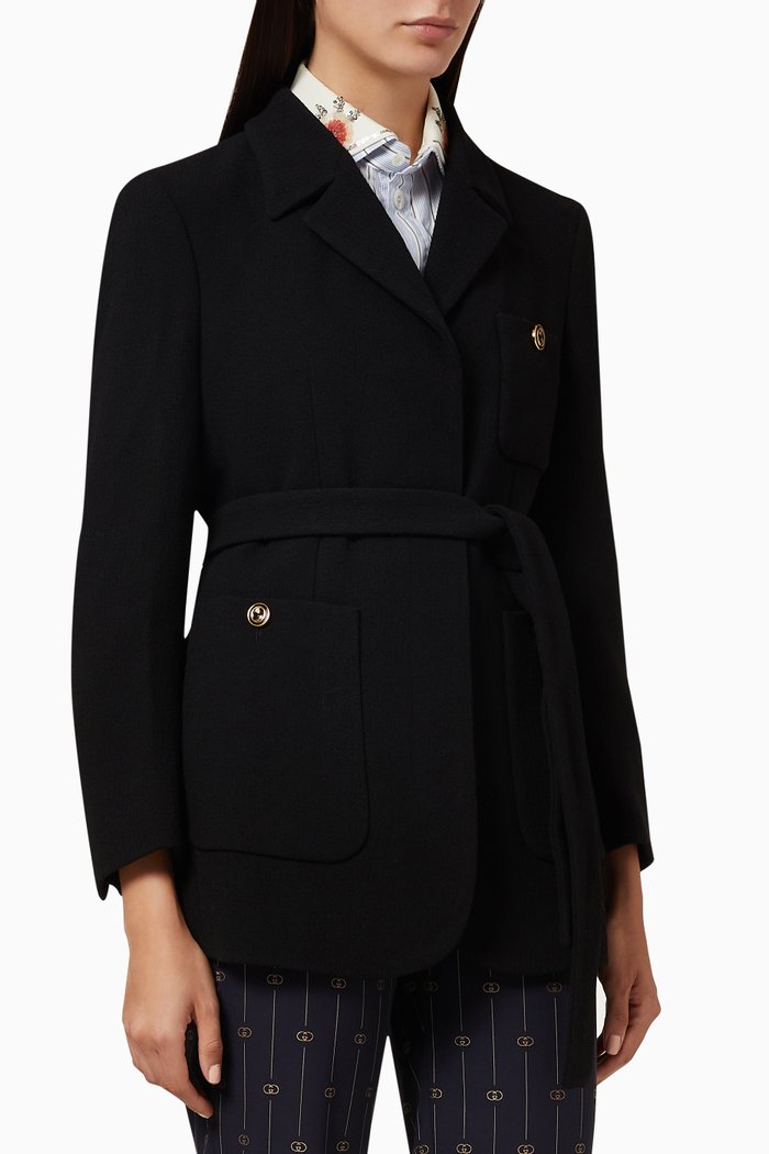 

Wool Sablé Jacket, Black