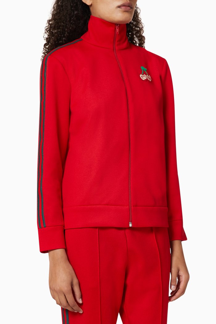 

Cherry Logo Cotton Jersey Jacket, Red