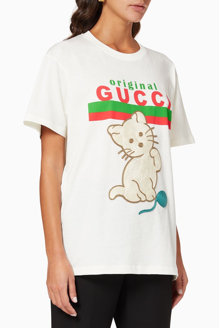 

Kitten "Original Gucci" Oversized T-Shirt, White