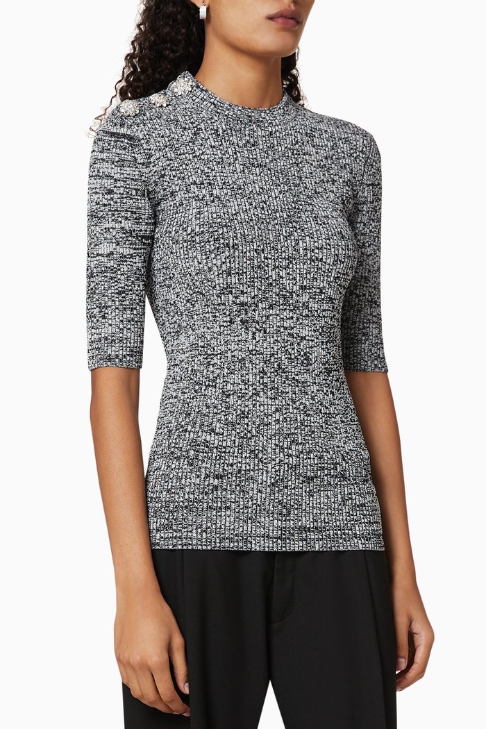 

Melange Knit T-Shirt, Grey