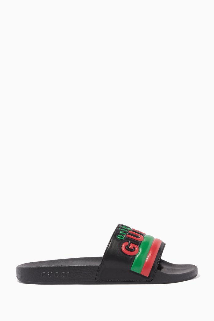 

"Original Gucci" Slides in Leather, Black