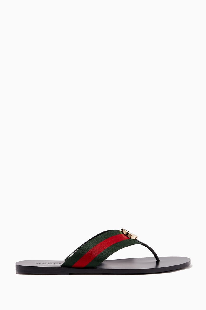 

Logo Web Sandals in Leather, Multicolour
