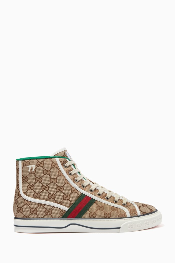 

GG Tennis 1977 High Top Sneakers in Canvas, Brown