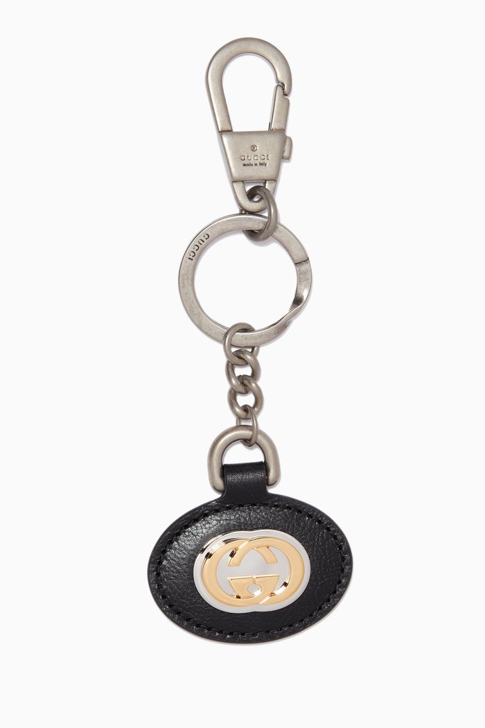 

Interlocking GG Keyring, Black