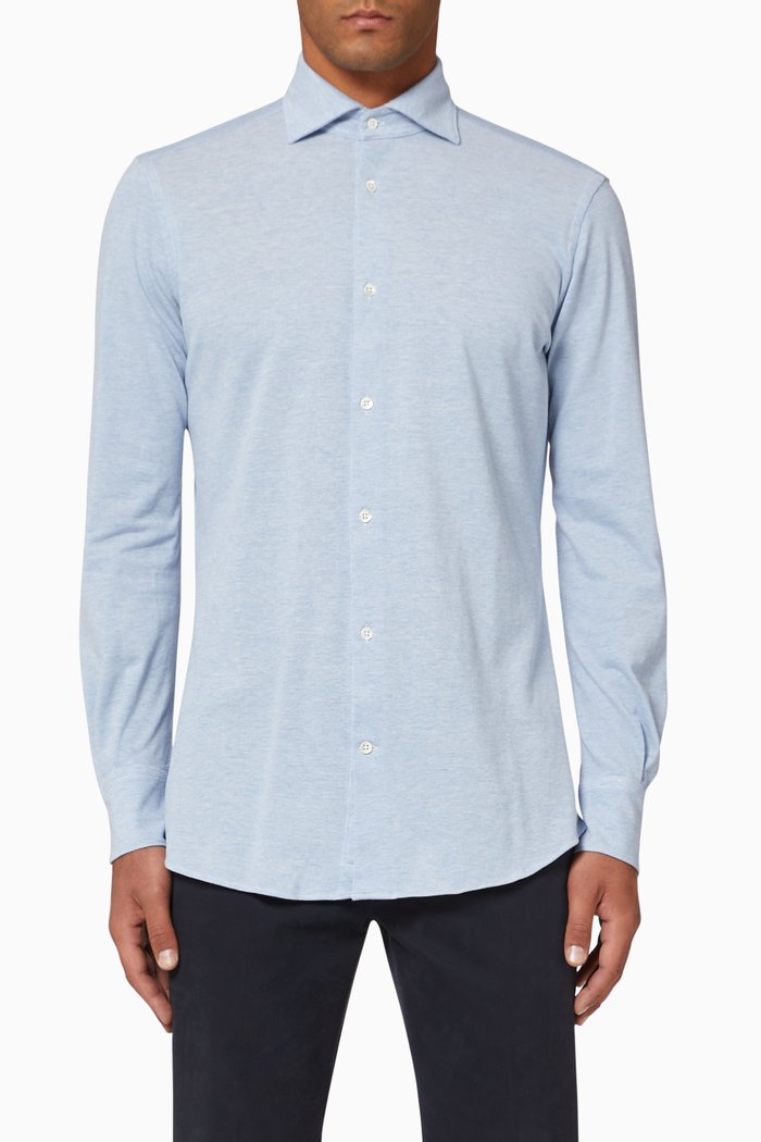 

Piqué Jersey Shirt, Blue