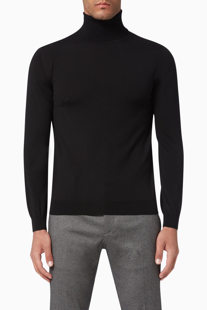 

Flexwool Turtleneck Sweater, Black
