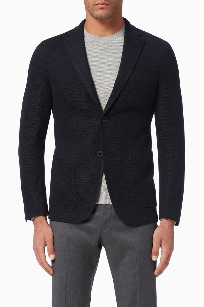 

Montedoro Merino Wool Blazer, Blue
