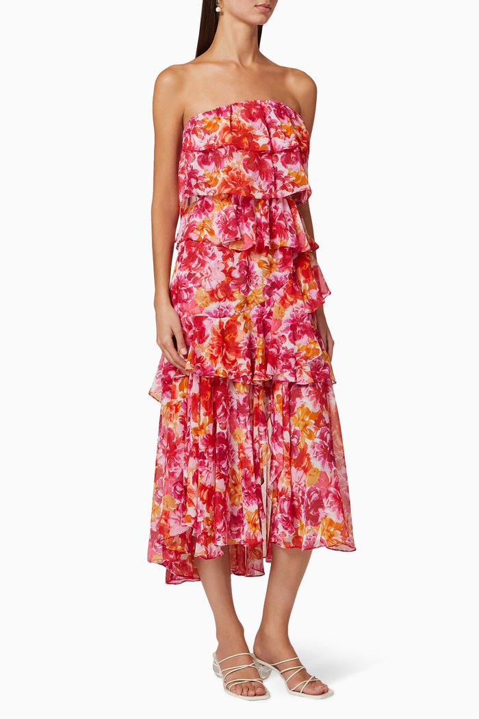

Luciana Floral Ruffle Dress, Pink