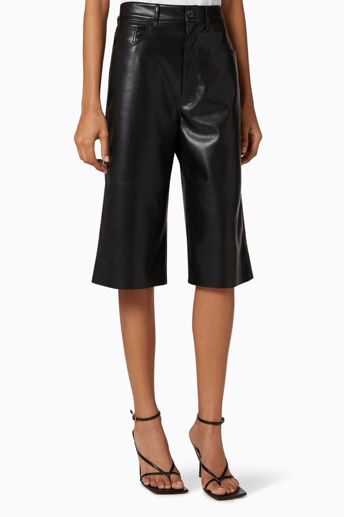 

Nampeyo Vegan Leather Shorts, Black