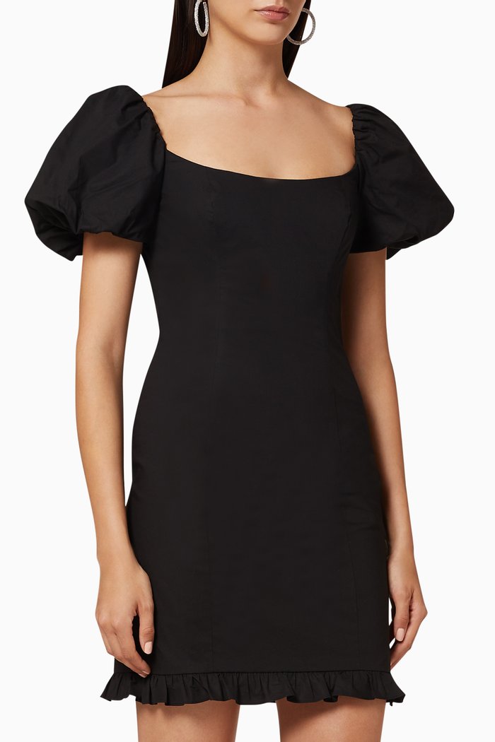 Koko Ruffled Mini Dress, Black