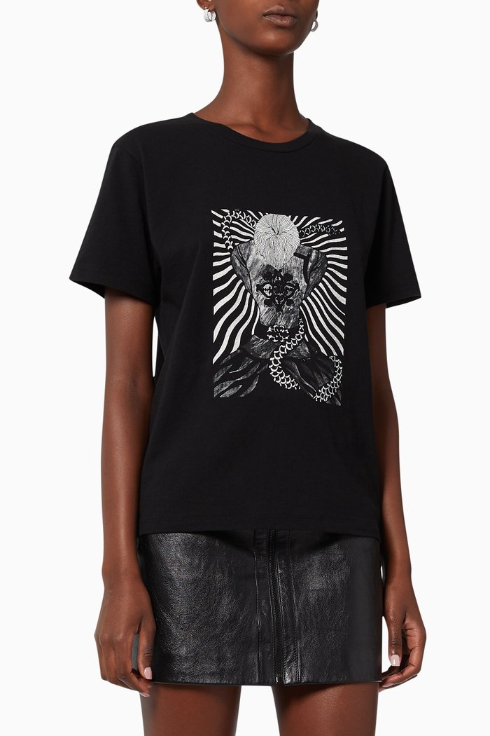 

Graphic Print Jersey T-Shirt, Black