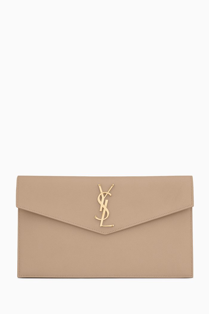 

Uptown Pouch in Grain de Poudre Embossed Leather, Neutral