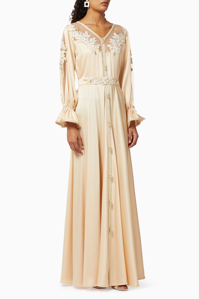 

Embellished Belted Dress, Neutral
