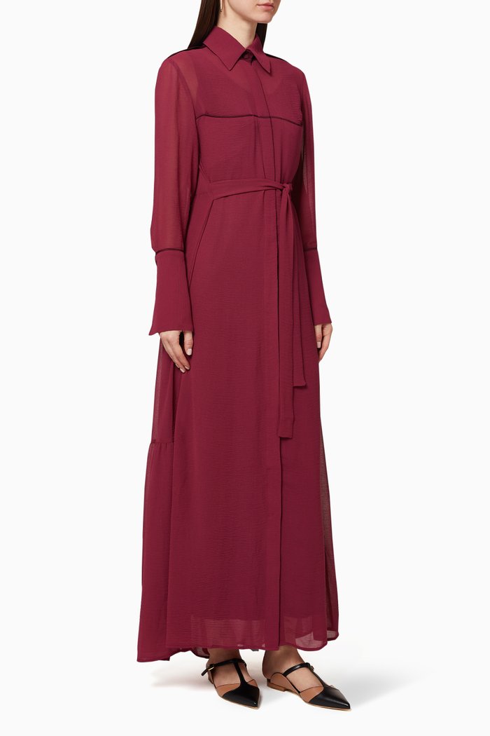 

Belted Shirt Dress, Red
