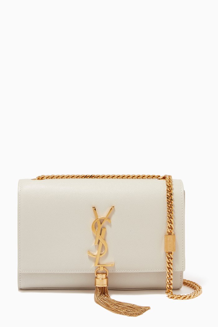 

Small Kate Shoulder Bag in Grain De Poudre Embossed Leather, Neutral