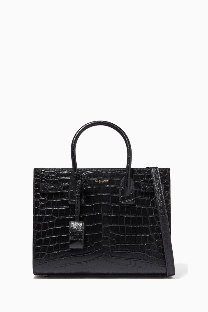 

Sac De Jour Baby In Embossed Crocodile Leather, Black