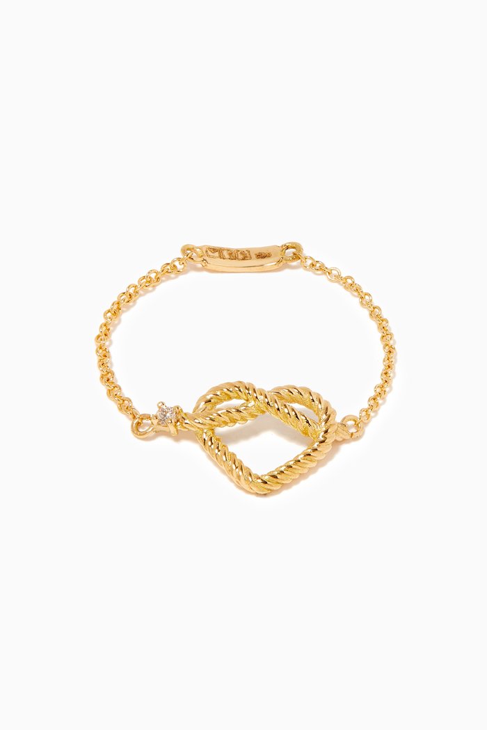 

Promise Diamond Chain Ring in 18kt Yellow Gold