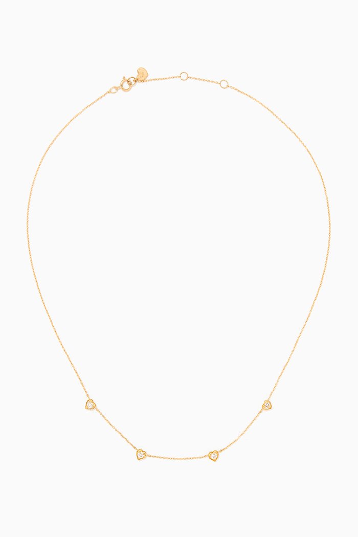 

Mini Hearts Diamond Necklace in 18kt Yellow Gold