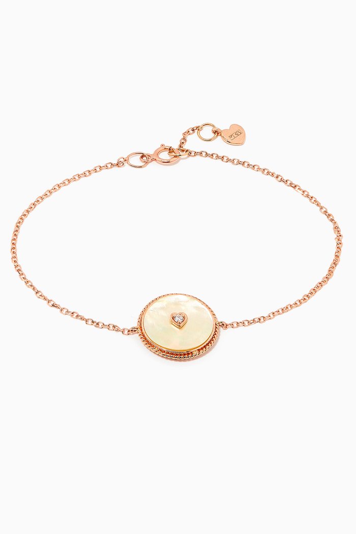 

Heart Deera Mother of Pearl Bracelet in 18kt Rose Gold