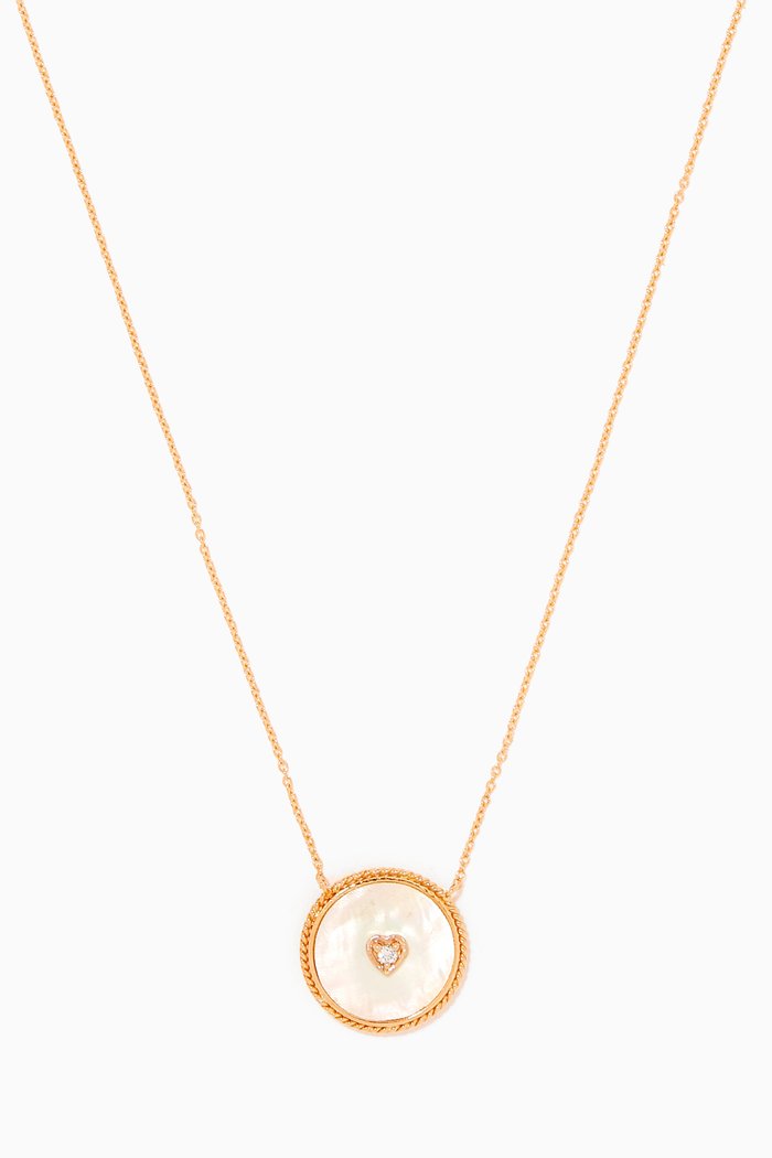 

Heart Deera Mother of Pearl Necklace in 18kt Rose Gold