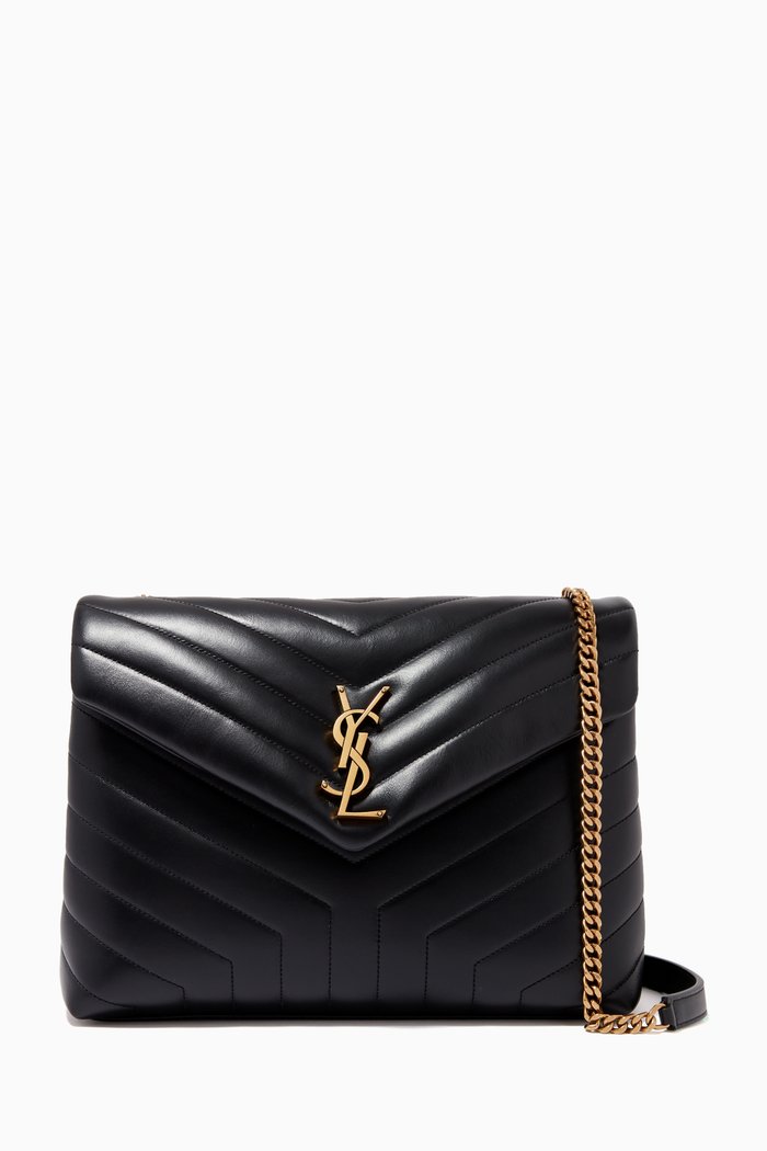 

Loulou Medium Bag in Quilted Leather, Black