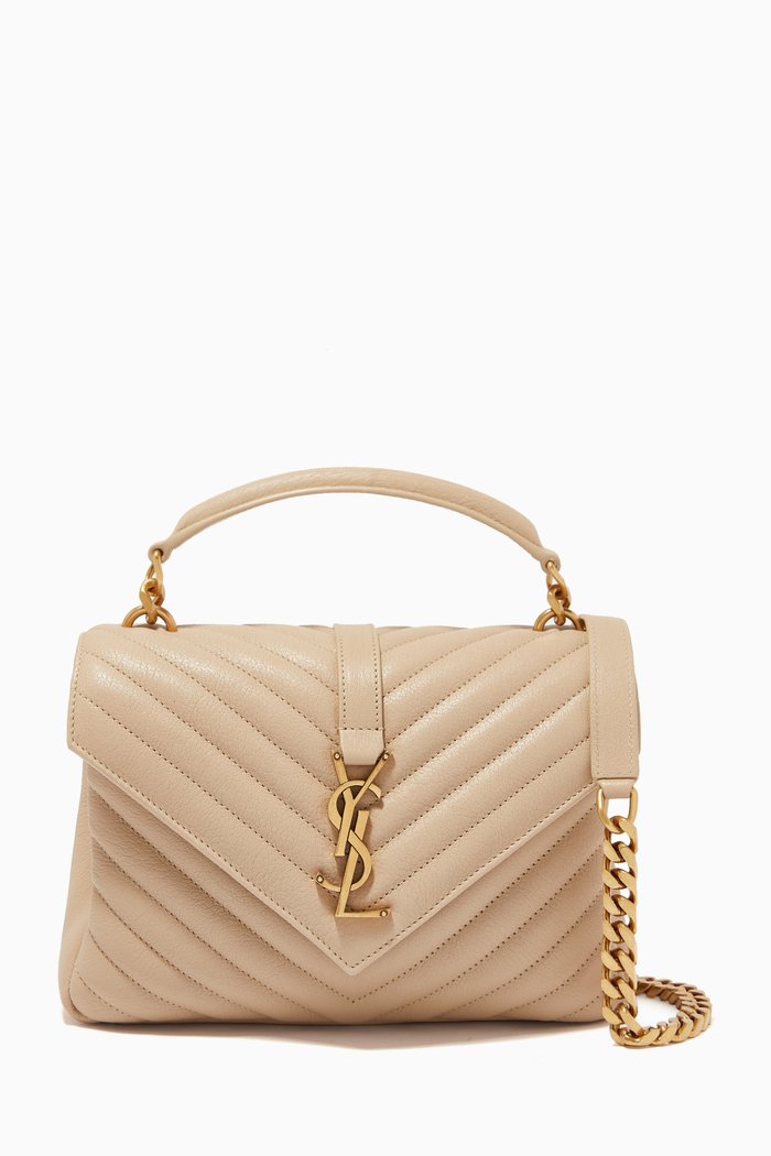 

Medium Collège in Quilted Leather, Neutral