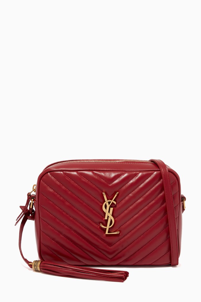 

Lou Camera Bag in Quilted Leather, Red