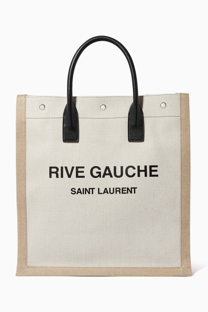 

Rive Gauche N/S Shopping Bag in Canvas, White