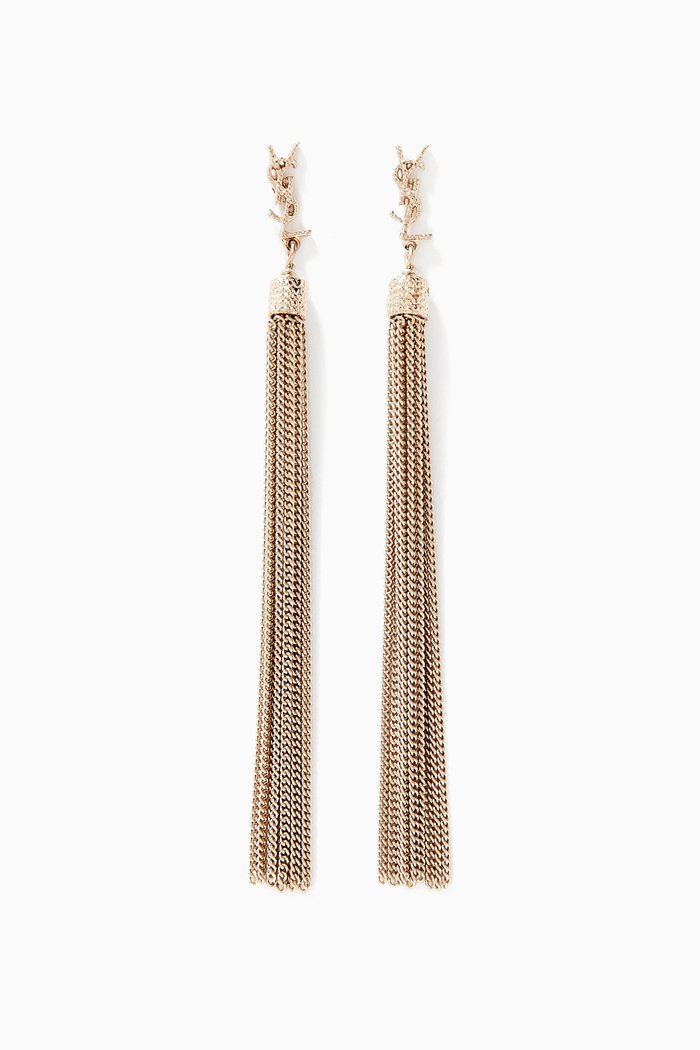 

LouLou Earrings with Chain Tassels in Brass, Gold