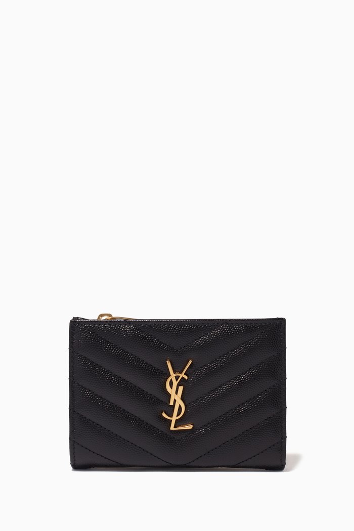 

Monogram Wallet in Grain De Poudre Embossed Leather, Black