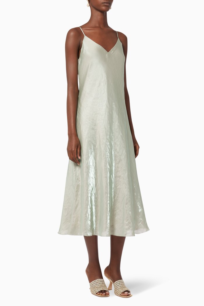 

Iridescent Cami Midi Dress, Neutral