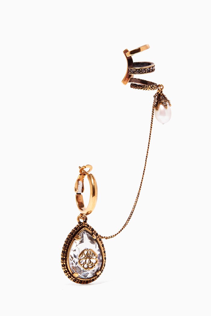 

Charm Seal Droplet Ear Cuff, Gold