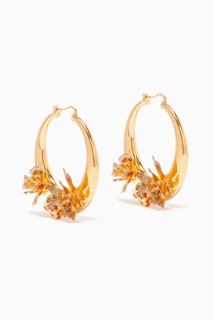 

Butterfly Hoop Earrings, Silver