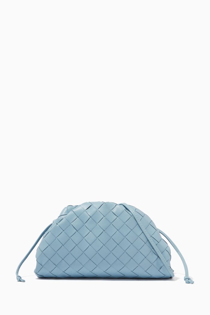 

The Mini Pouch in Intrecciato Nappa, Blue