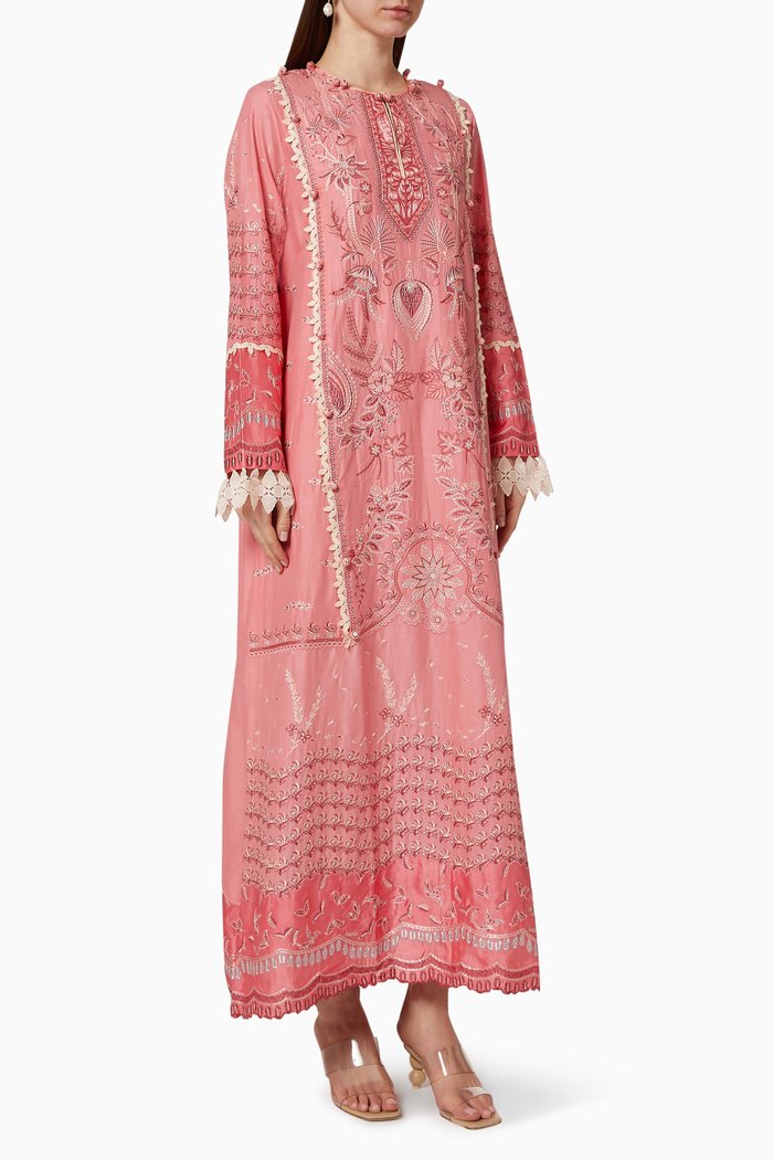 Tishala Embellished Kaftan, Pink