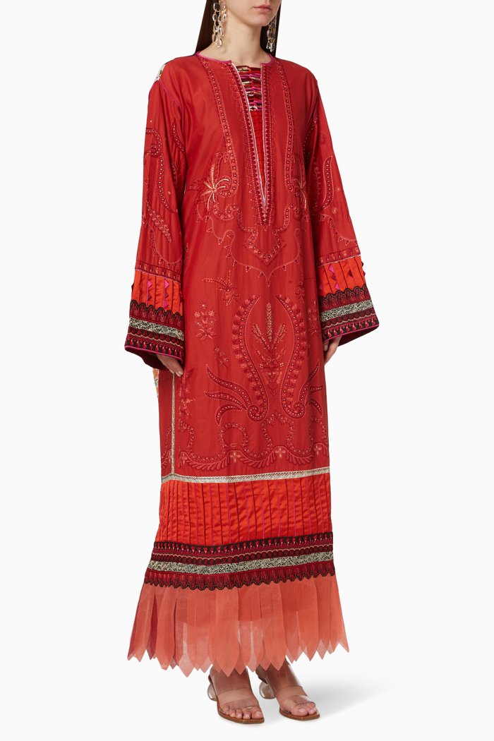 

Zuri Cotton Kaftan, Red