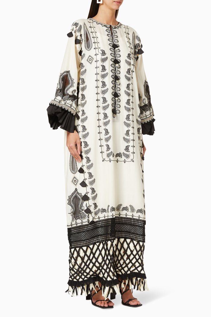 

Johari Embroidered Kaftan, White