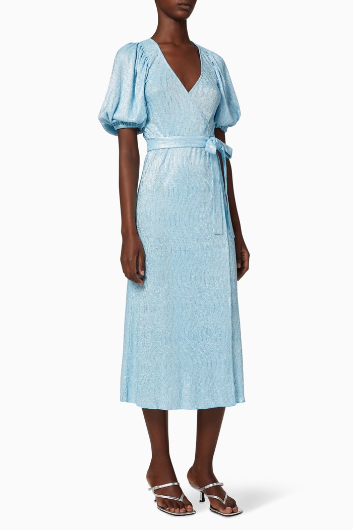 

Frida Wrap Dress, Blue