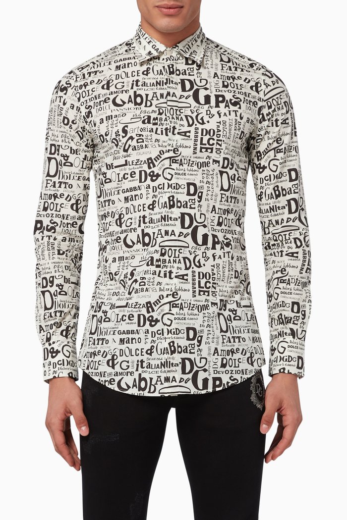 

DG Print Cotton Shirt, Neutral