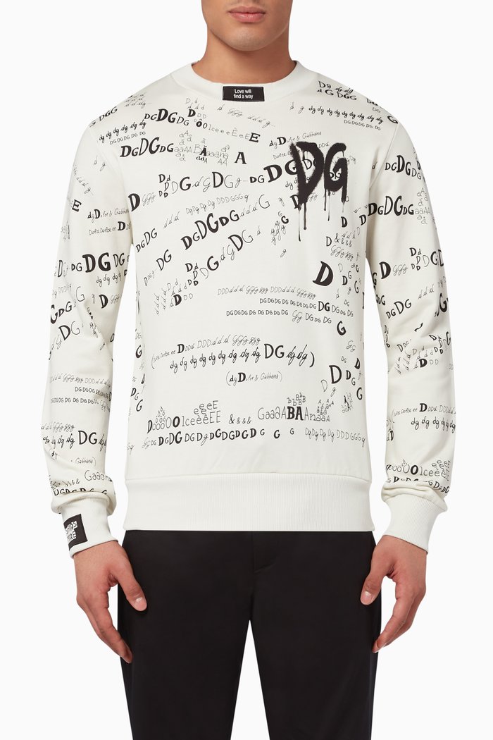 

DG Printed Jersey Sweatshirt, Neutral