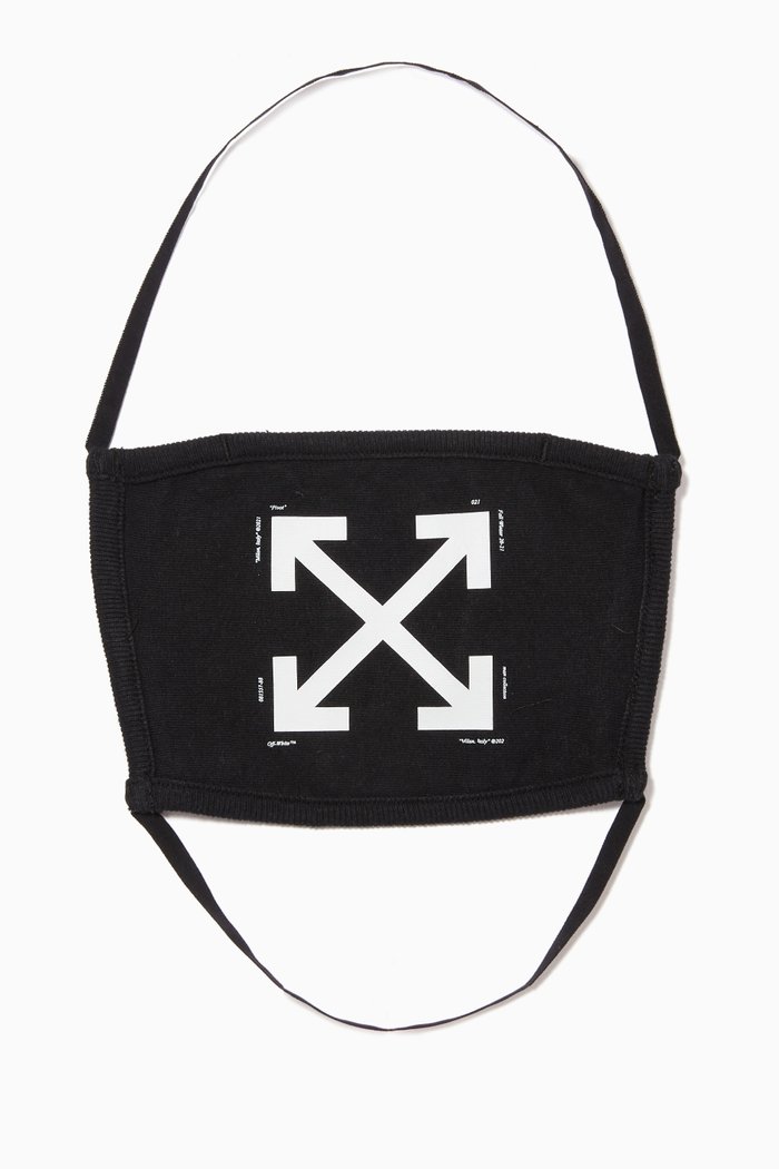 Arrows Face Mask in Cotton, Black