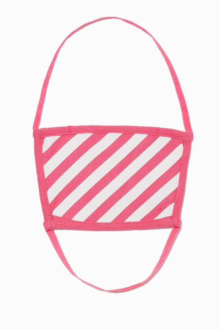 Diag Face Mask in Cotton, Pink