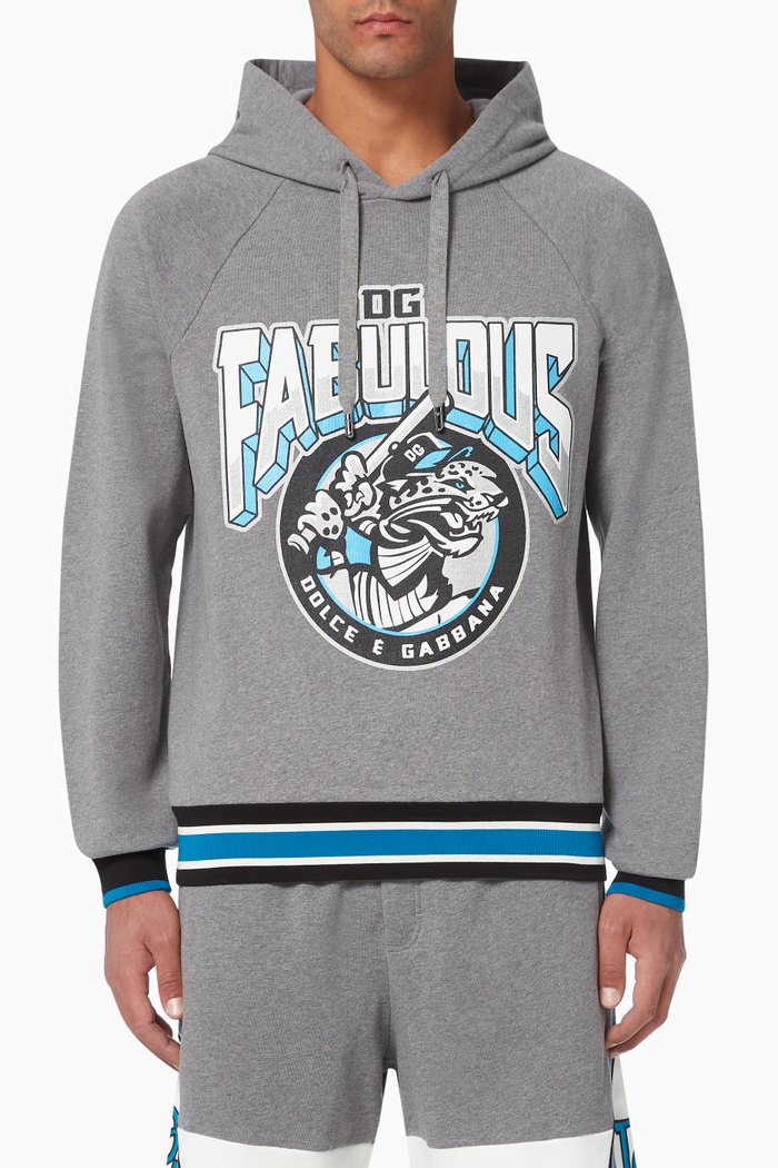 

Fabulous Leopard Jersey Hoodie, Grey