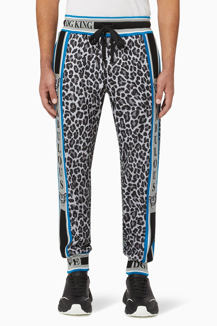 

Leopard Jersey Sweatpants, Grey