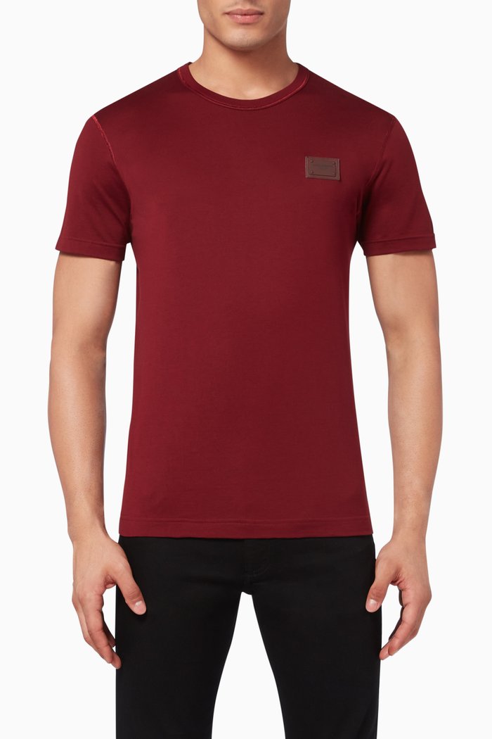 

Logo Plaque Cotton T-Shirt, Red