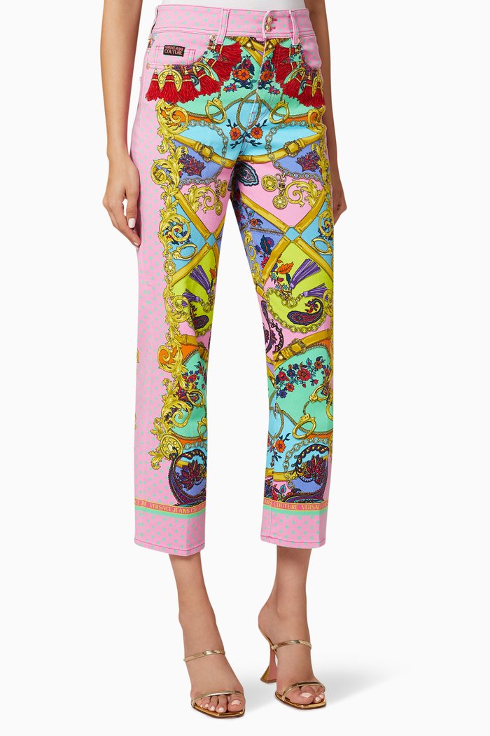 

Paisley Fantasy Cropped Slim Jeans, Multicolour