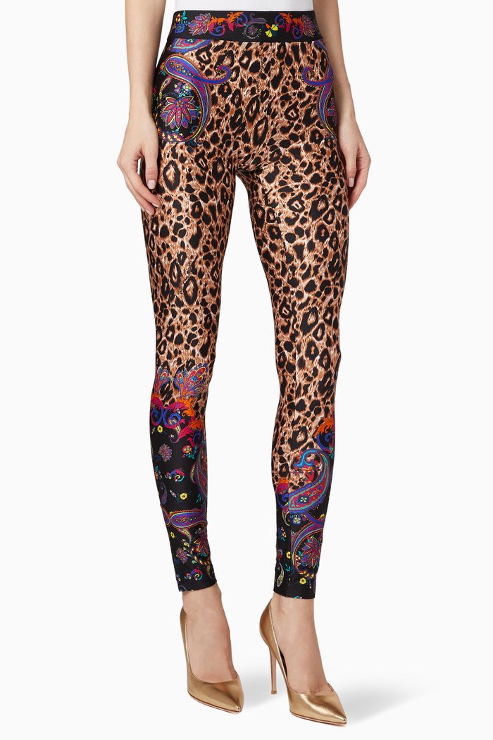 

Paisley Leopard Print Leggings, Multicolour