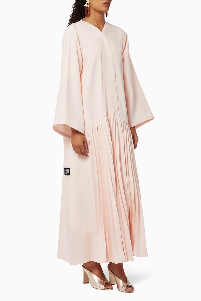 

Pleated Crepe Abaya, Pink