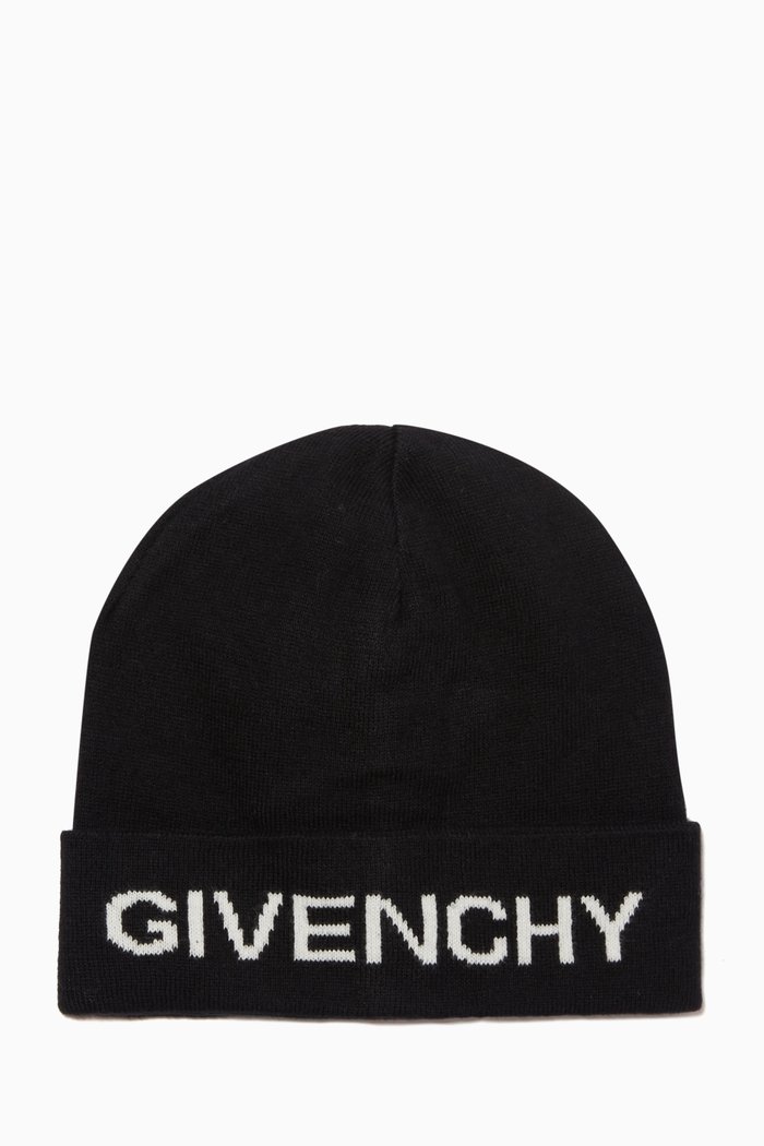 

Logo Beanie in Cotton-Cashmere, Black